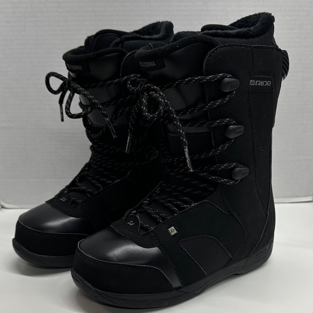 Ride Donna Snowboarding Boots Winter Boot Lace Up Solid Black Women's Size 7